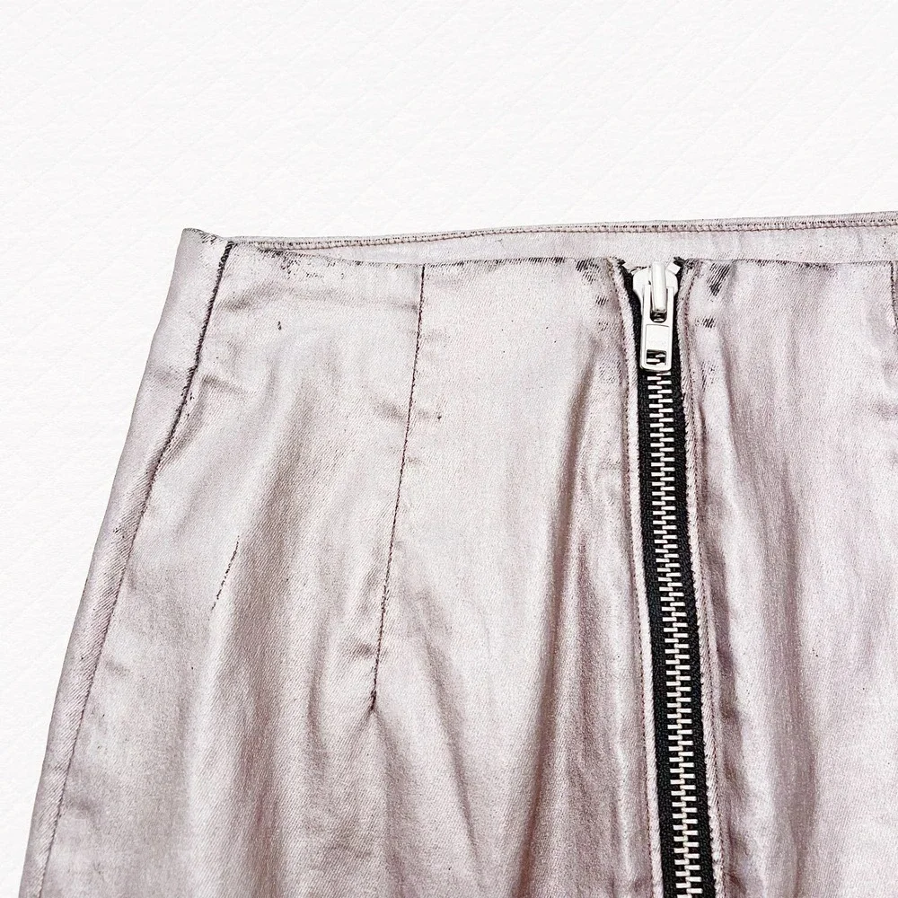 All Saints Metallic Copper Pencil Skirt SZ0